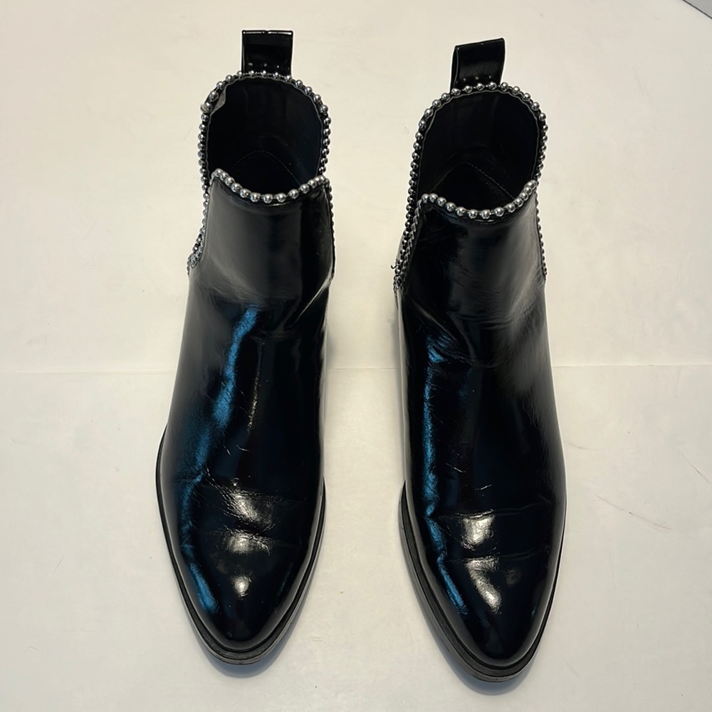 Zara Trafaluc Vegan Leather Cut Out Black Booties, Size 37 EU/ 6.5 - 7 US - Picture 3 of 12